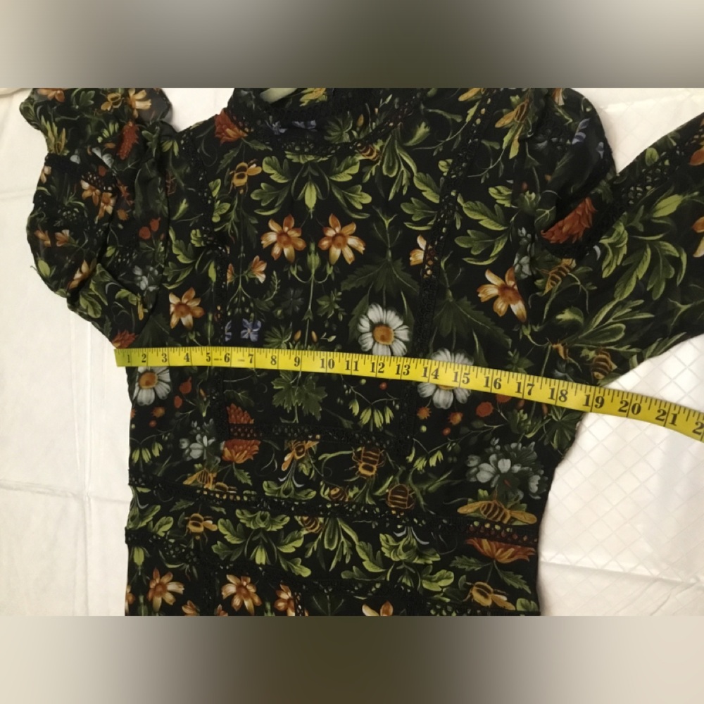 Dalia Black Floral Long Sleeve Dress - Picture 5 of 14